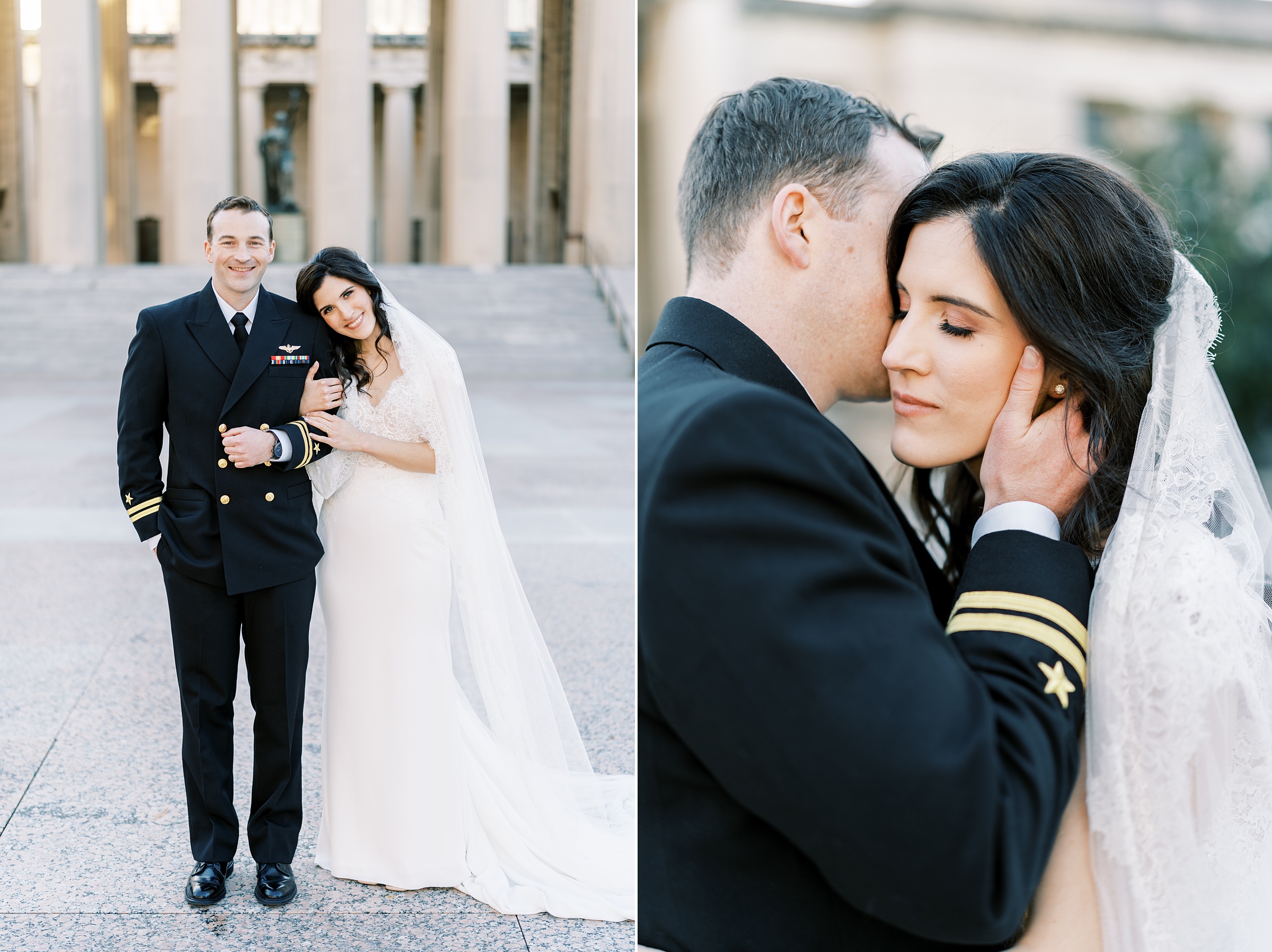 intimate Nashville wedding portraits for military couple