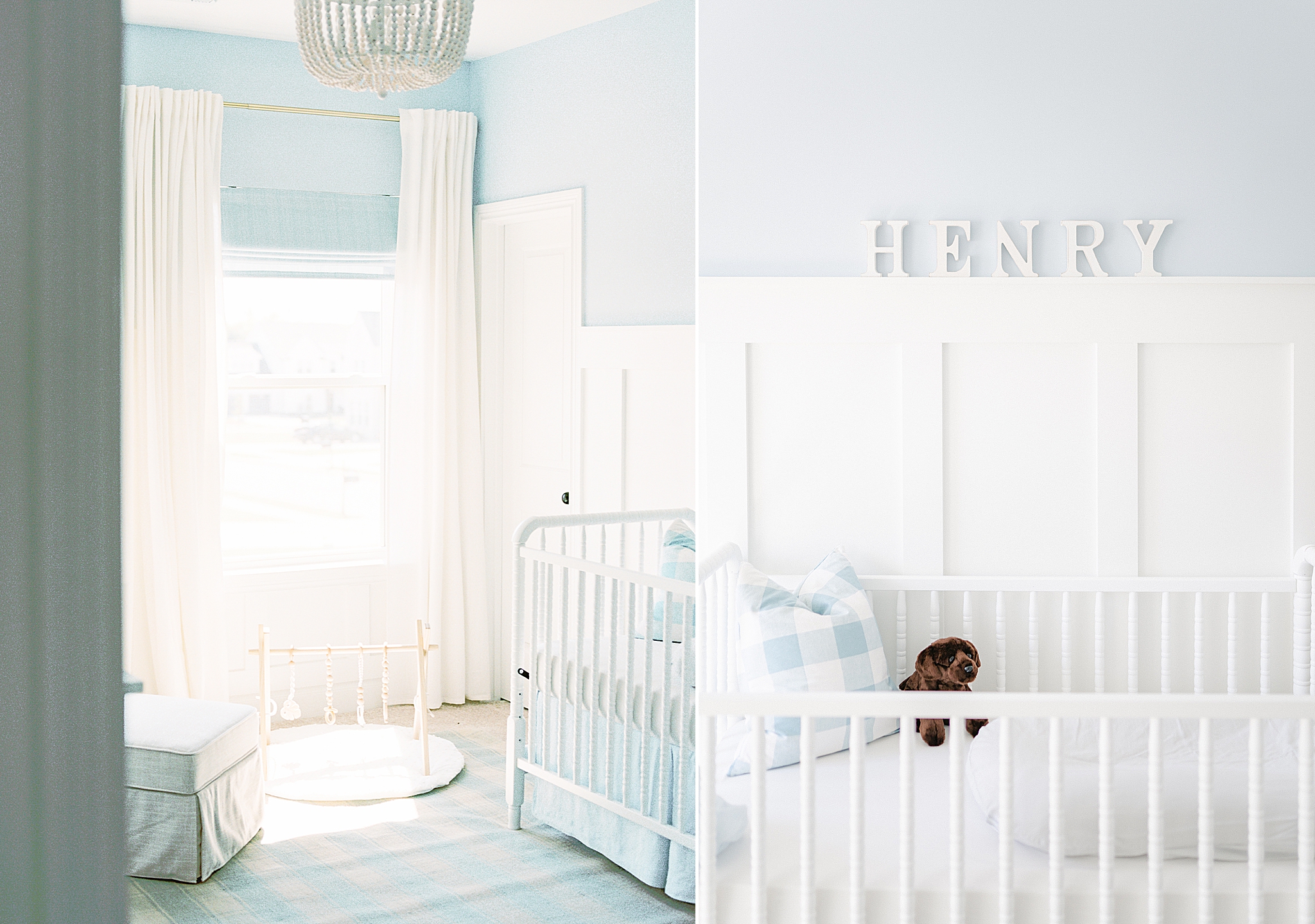 blue and white nursery for baby boy in Murfreesboro TN