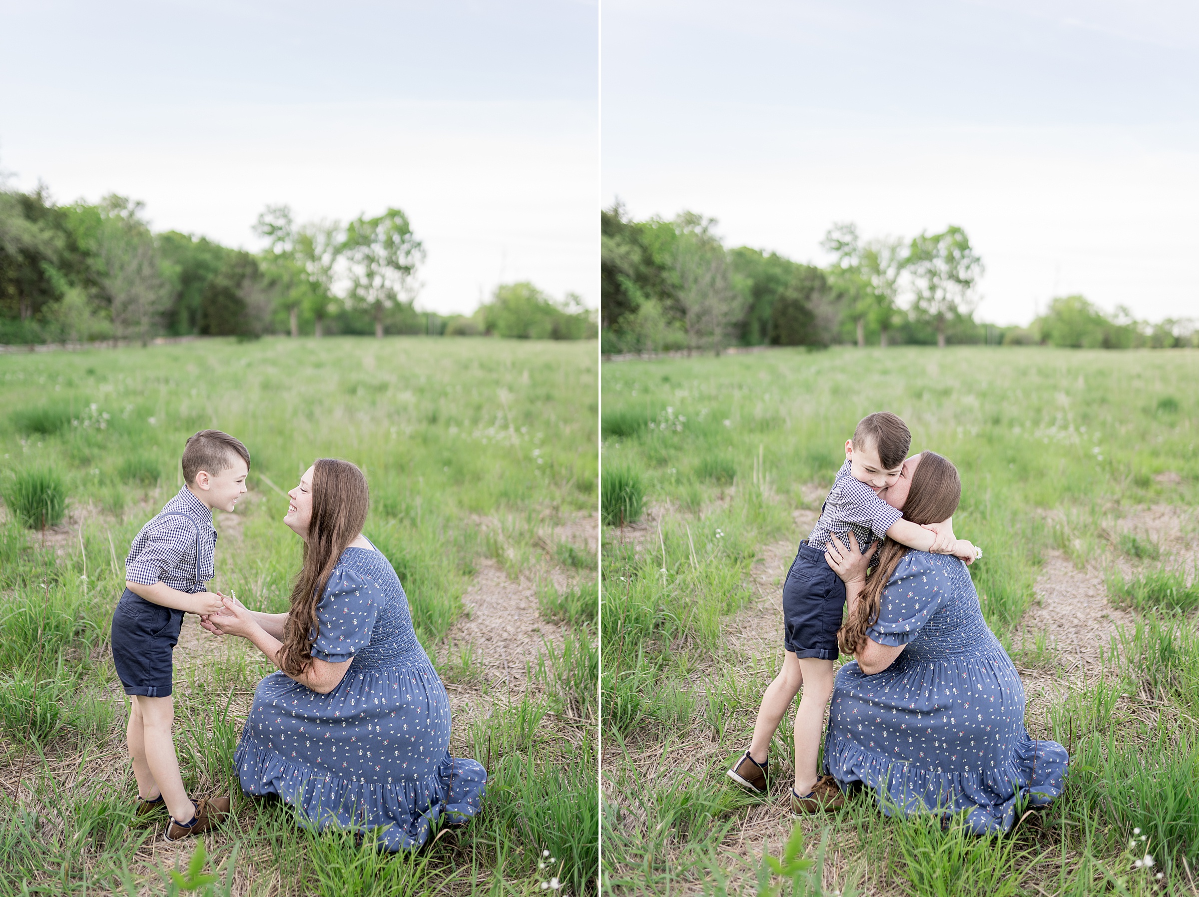 mom and oldest son hug during Murfreesboro Family Session