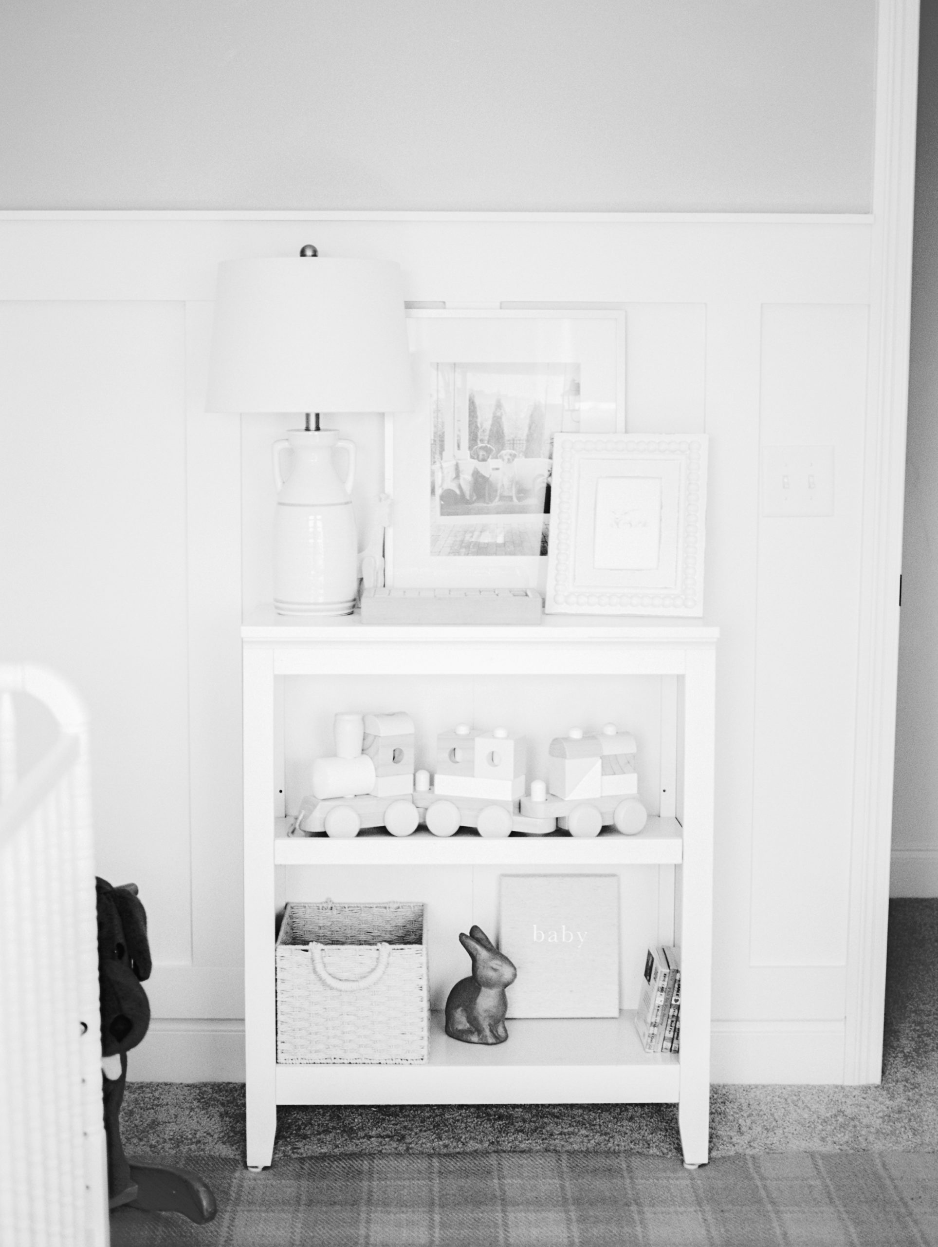 black and white photo of July's featured monthly nursery spotlight