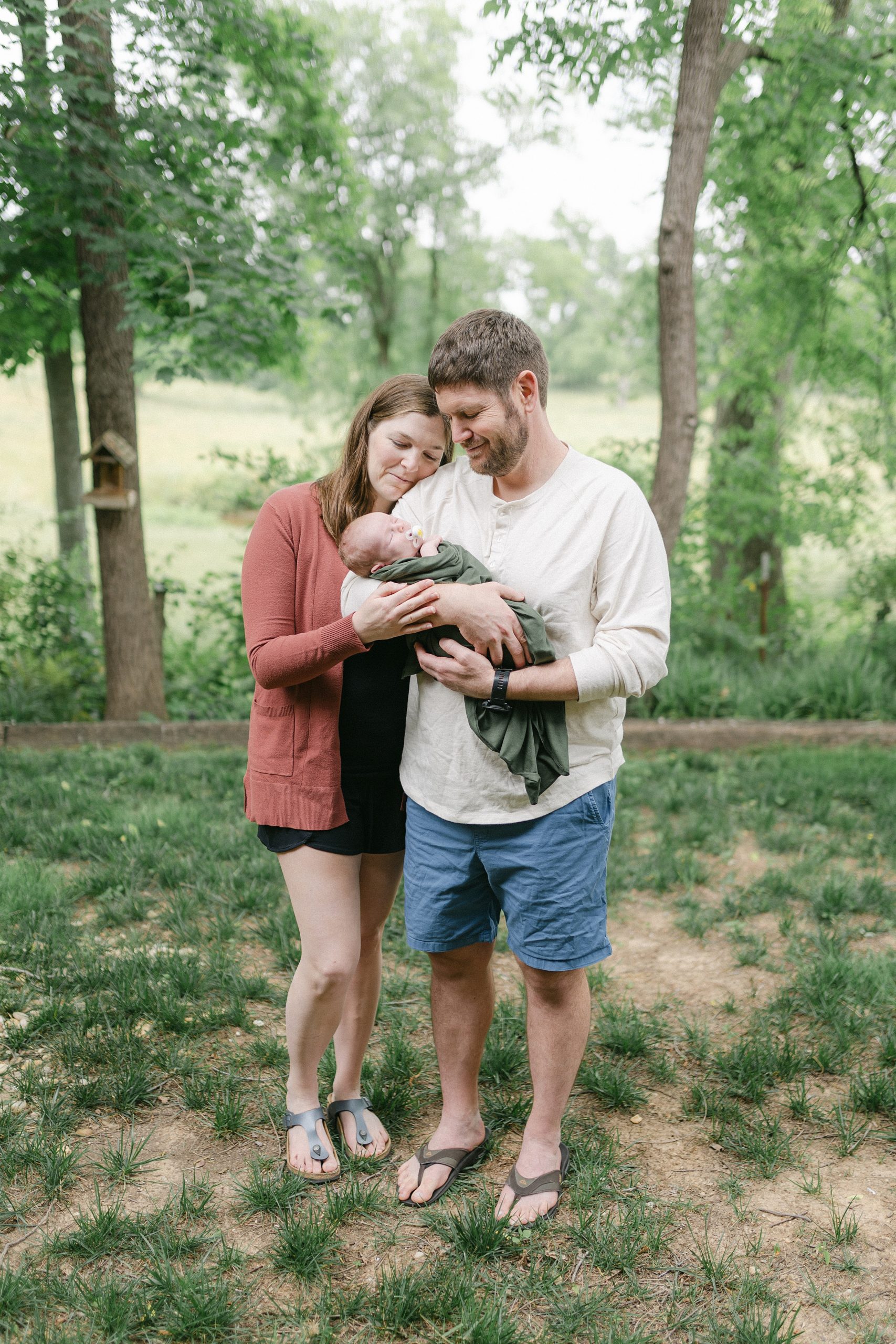 Franklin TN Spring newborn session standing outside