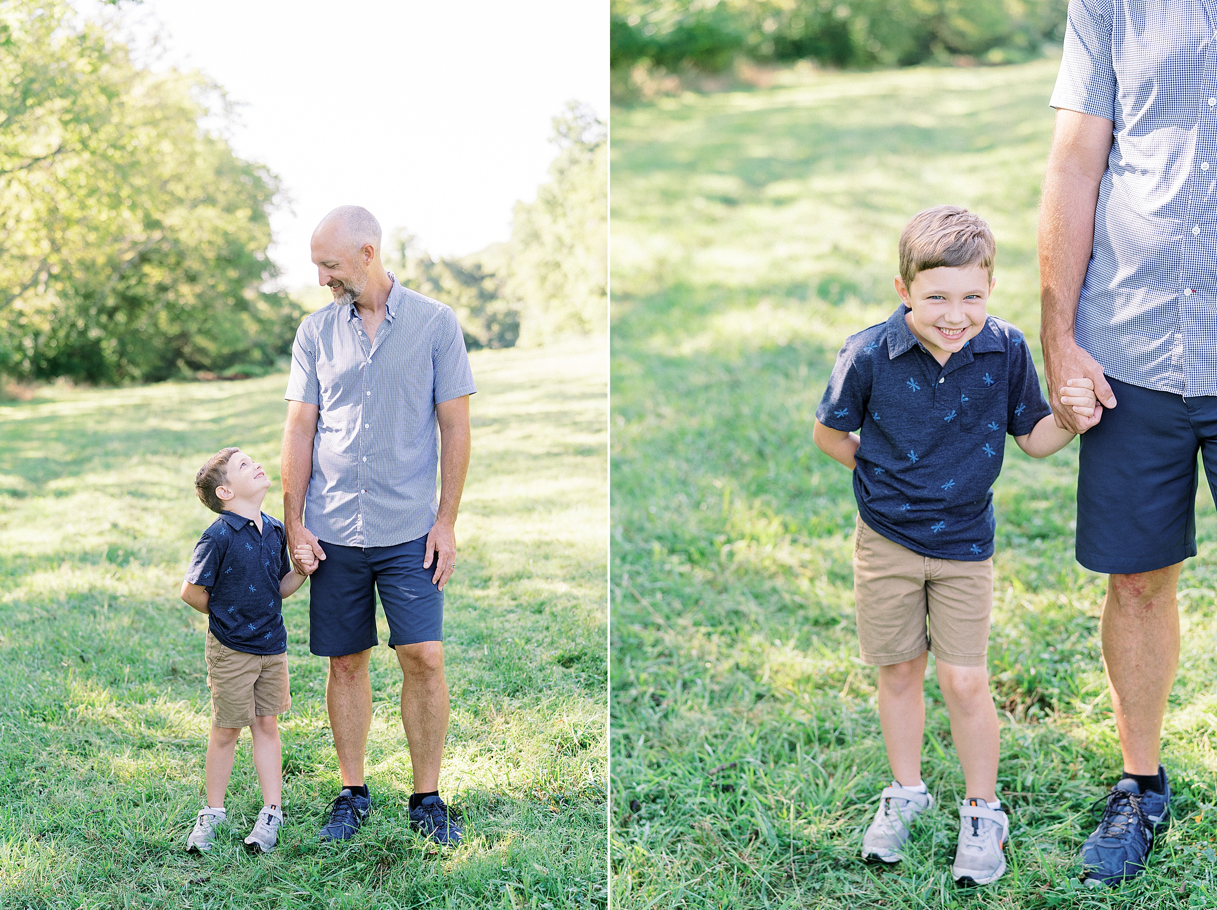 father + son during Brentwood Fall family session