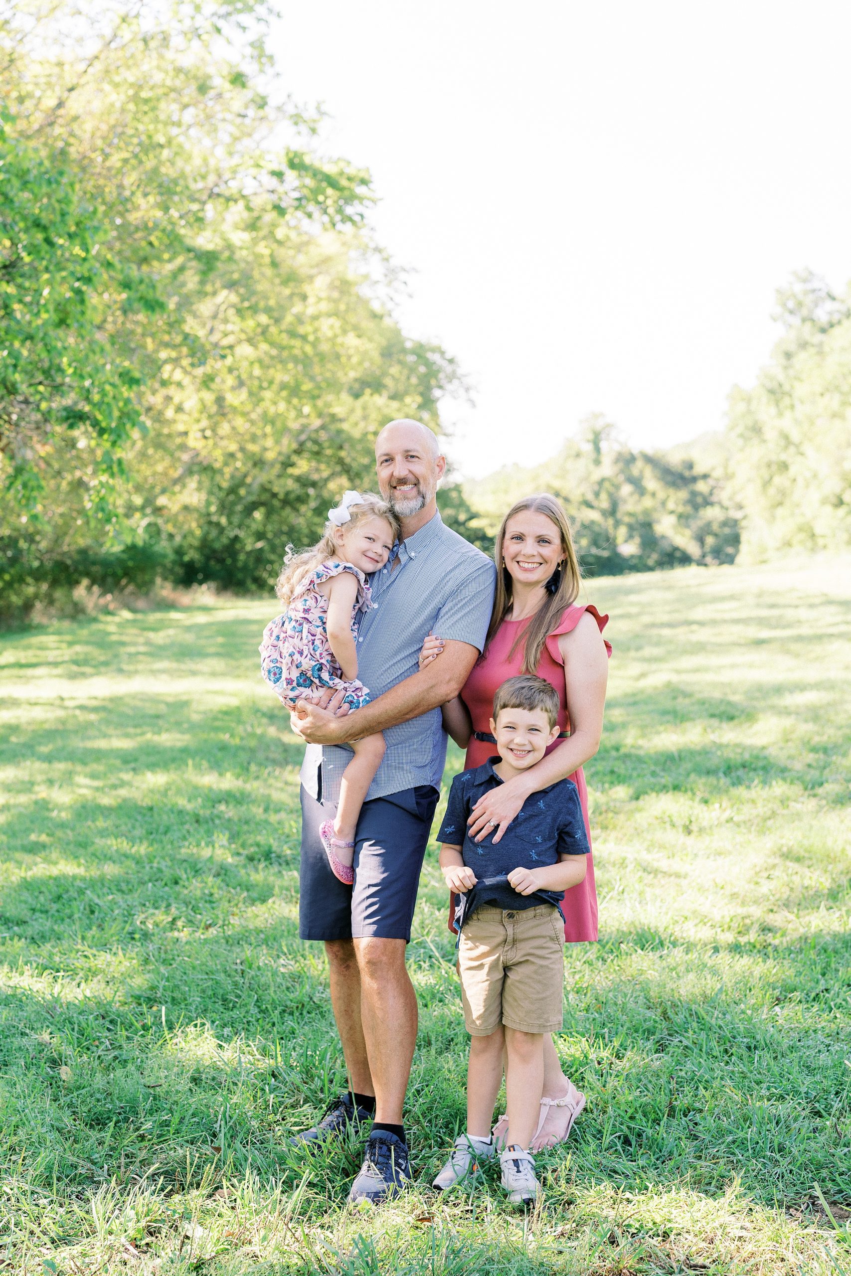 family of four during Brentwood Fall Family session