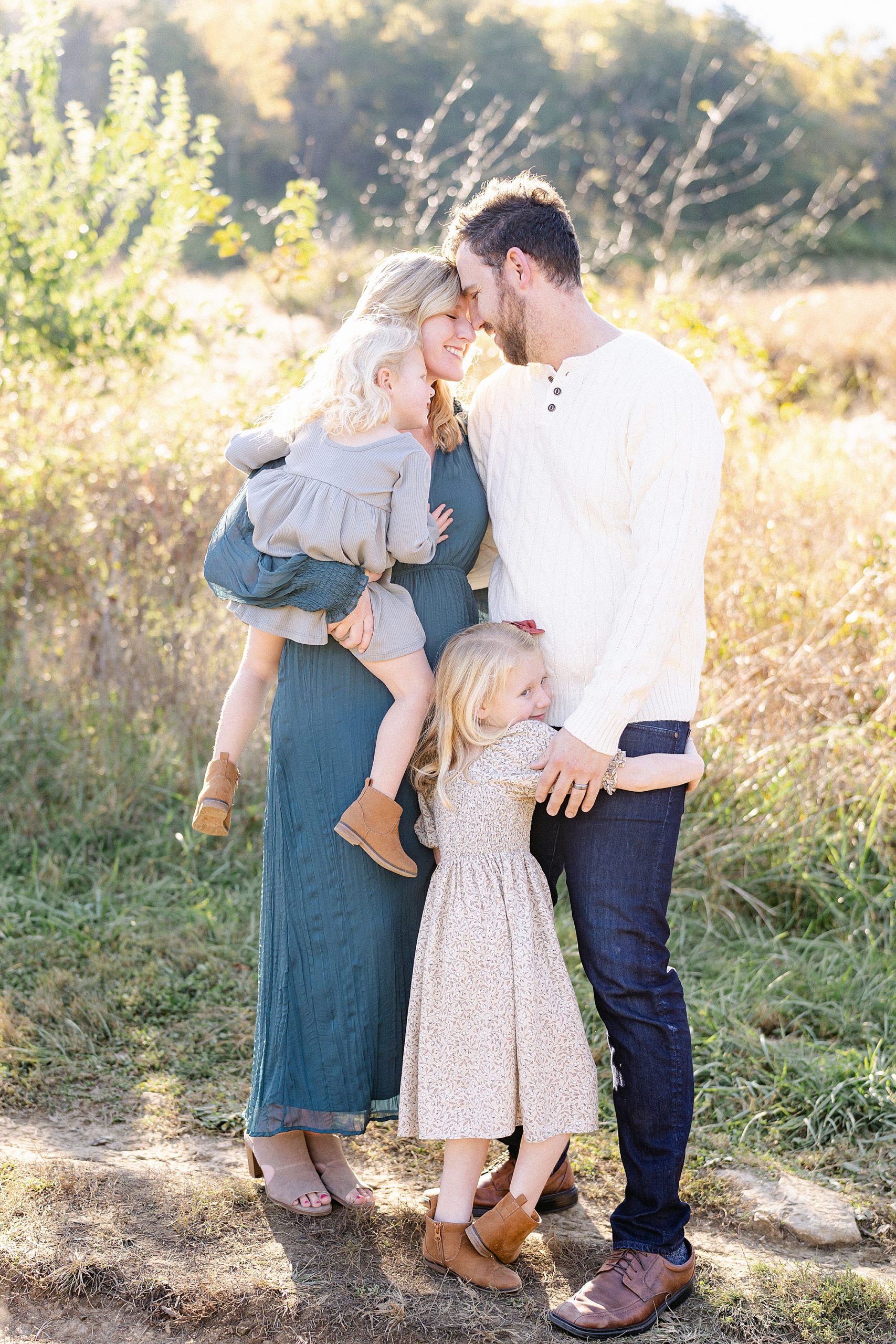 family of four during Brentwood Tennessee Family Session